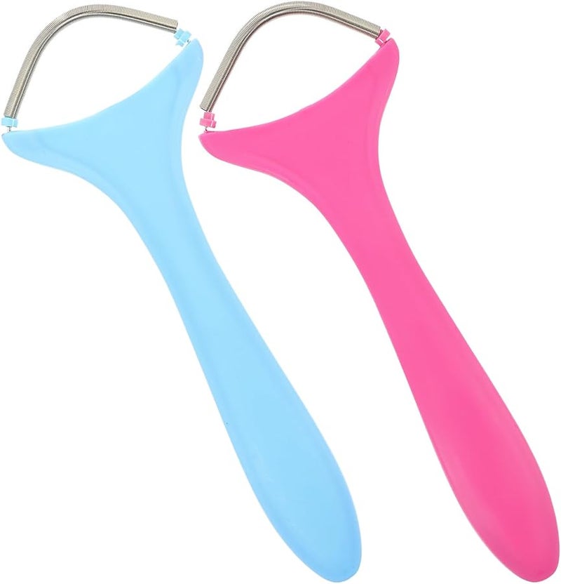 Cabilock 2Pcs Manual Face Epilator Hair Removal Tool for Women Upper Lip Pink and Blue - Image 1